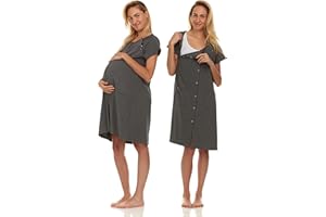 Ezi Women Hospital Gown Labor and Delivery Postpartum Soft Maternity Breastfeeding Nursing Pajamas