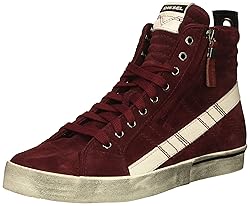 Diesel Men's D-Velows MID LACE Sneaker, Wine, 8.5 M