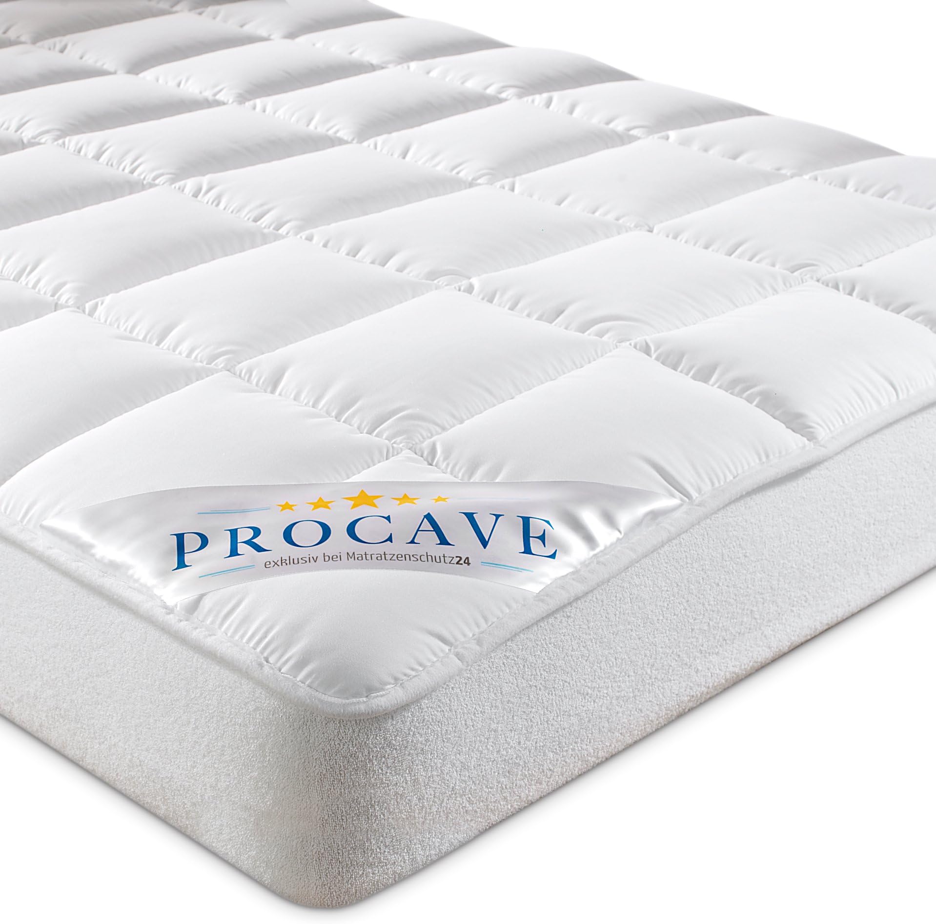 Procave Micro Comfort Mattress Protector with Stretch Hem, Fabric, White, 80x220cm
