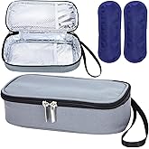 ISUSSER Breastmilk Cooler Bag with Ice Pack, Portable Insulated Breast Milk Storage Cooler Bag, Small Stylish Breastmilk Storage Bag Cooler with Wrist Strap (Grey)