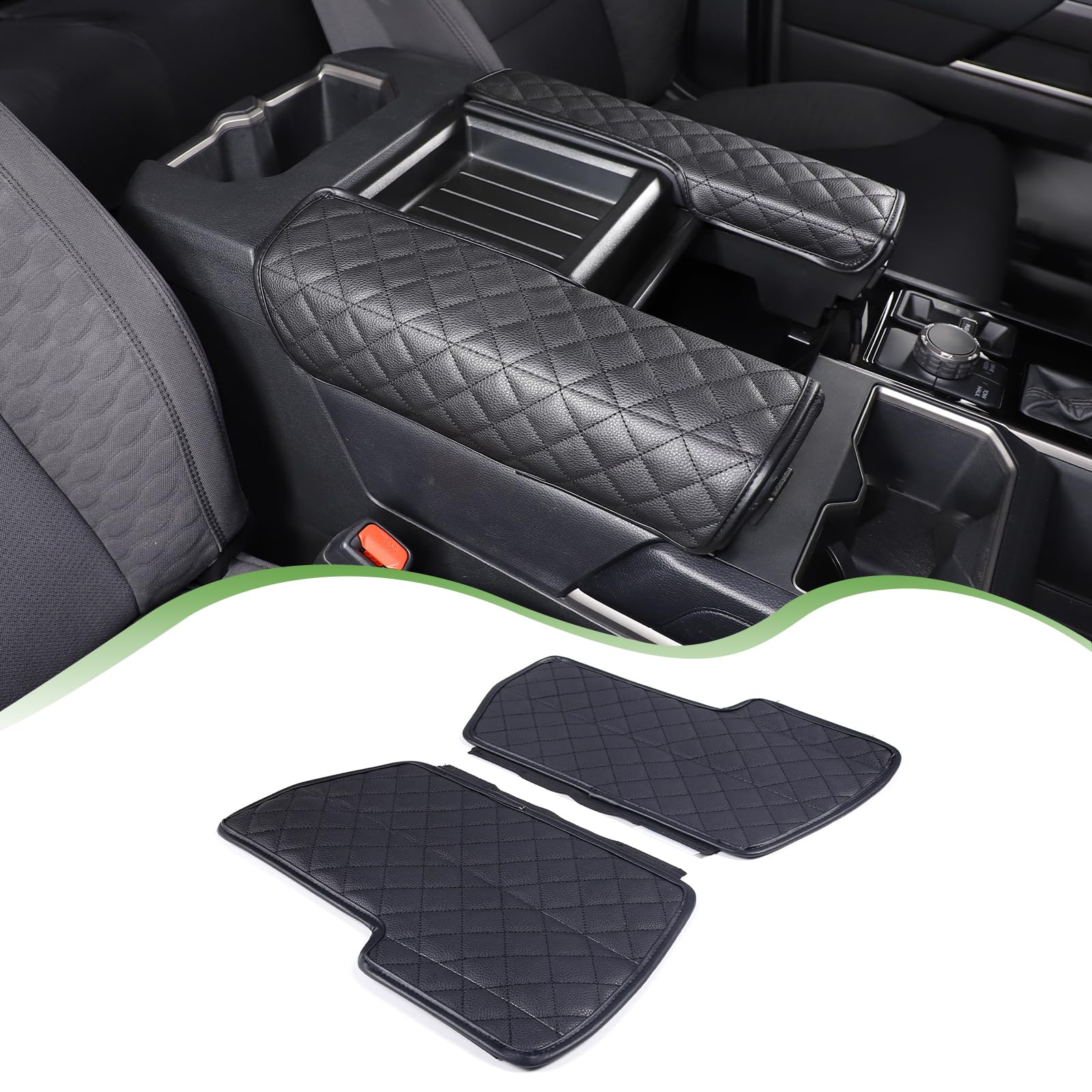 Photo 1 of Center Console Armrest Cover Protector Pad Compatible with Toyota Tundra Sequoia 2022-2025 Leather Car Console Armrest Seat Cushion Waterproof Armrest Cushion Lid Interior Accessories (Style A)