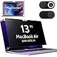 Peslv Privacy Screen for MacBook Air 13 Inch (2018-2021, M1) & MacBook Pro 13 In (2016-2022, M1, M2), MagicSuction™ Removable Anti Spy Black Protector, Glare Blue Light Filter for Mac Laptop Computer
