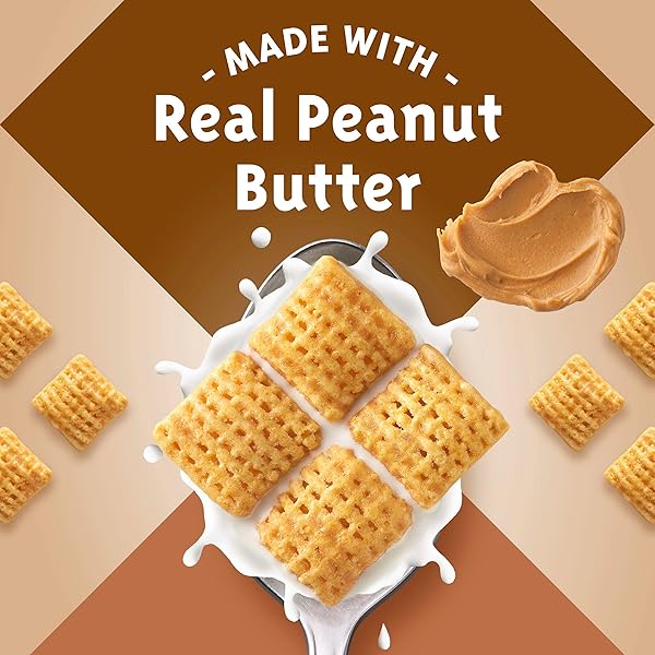 PEANUT BUTTER CHEX CEREAL, GLUTEN FREE BREAKFAST CEREAL, MADE WITH WHOLE GRAIN, 12.2 OZ