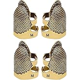 Sewing Thimbles, 4PCS Metal Thimbles for Sewing, Durable Finger Protector for Needlework, Embroidery, Quilting Accessories fo