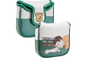 WONXISEN Golf Club Headcover for Mallet Blade Putter Funny Style Premium Leather Golf Headcovers Set with Embroidery Tags Gil