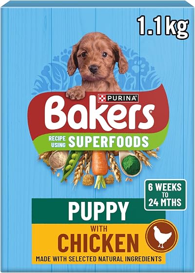 Bakers Superfoods Puppy Chicken with Vegetables Dry Dog Food 1.1kg Pack of 5