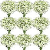 ASTRYAS 60Pcs Babys Breath Artificial Flowers, Baby Breath Flowers Artificial Bulk, Fake White Gypsophila Babies Breath Real Touch Flowers for Wedding Bouquet Floral Arrangement Party Home Decor