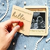 Pregnancy Announcement For Grandma Grandparents Holds 3x4 Ultrasound Picture Frame Baby Announcement Sign Surprise Reveal Gift Wooden Baby Coming Soon Announcement Box to Husband Friends Auntie Uncle