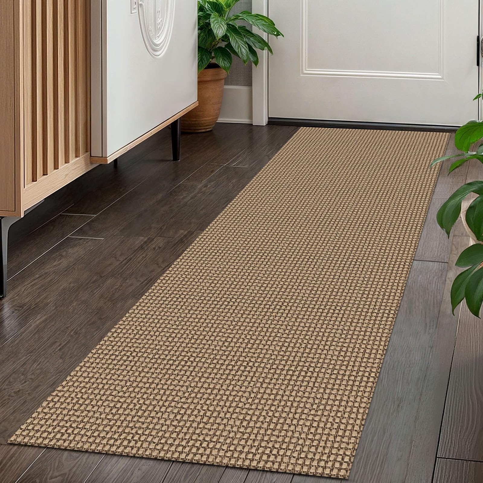 Photo 1 of KOZYFLY Boho Runners for Hallways 2x5 ft Washable Kitchen Runner Non Slip Rubber Backed Hall Runners Cotton Entryway Runner Rugs Floor Carpet for Indoor Backdoor Bedroom Kitchen, Tan/Orange/Brown