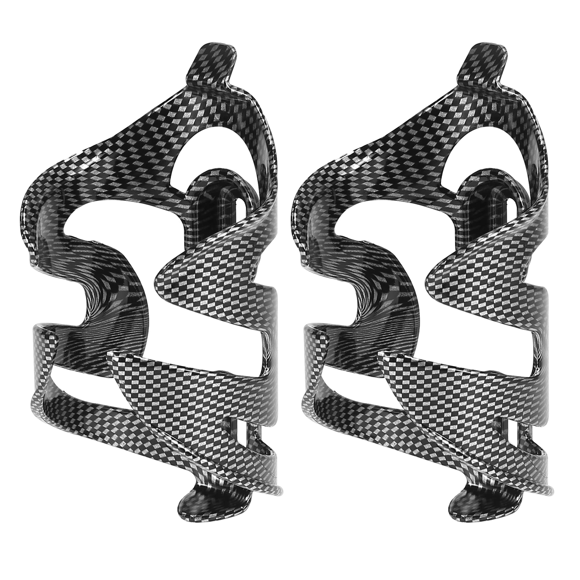 X AUTOHAUX 2pcs Bicycle Water Drink Cup Bottle Holder Carbon Fiber Pattern