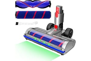 YOUNGOOD Upgraded 2 Brush Vacuum Head Replacement with 4 Green LEDs & Self-Standing Vacuum Cleaner Head, for V7/V8/V10/V11/V15, Anti-Tangle Motorized Brush Roll for Hard Floors & Carpets