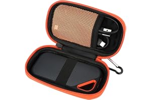TUNYINSH Hard Case for Sandisk Extreme Pro/Sandisk Extreme Portable External SSD 128GB 500GB 1TB 2TB Protective Storage Travel Bag (Orange)