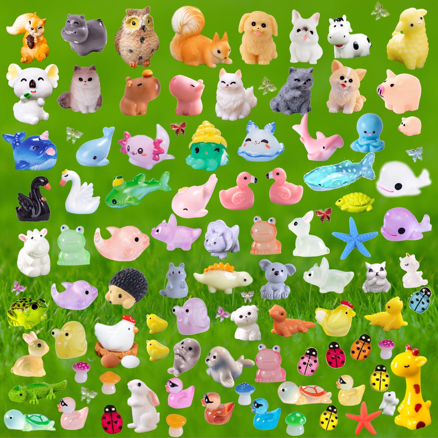 Photo 1 of U-Zimikee 150 Pcs Mini Resin Animals Miniature Animal Figurines Small Tiny Animal Figures Bulk for Fairy Garden Décor Micro Landscape Ornaments Dollhouse Craft Accessories