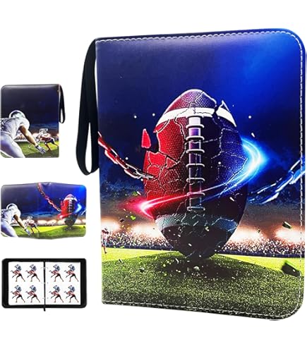 Amazon.com: Football Card Binder 400 Pockets- Waterproof Trading Card Album  with 50 Removable Sleeves Fit