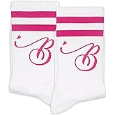 Women's Hot Pink Striped Socks - Birthday Gift, Ladies