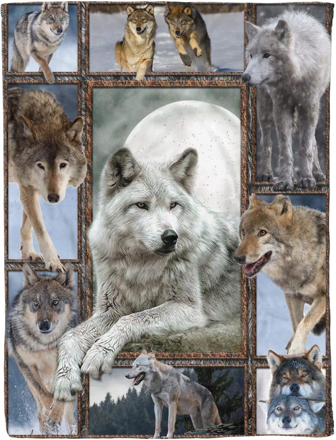 JPande Wolf Fleece Blanket, Animal Blankets, Blanket Gift
