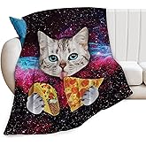 Funny Cat Blanket, Space Cats Gifts for Teen Girls Sports Throw Blanket Lightweight Soft Warm Cozy Fuzzy Throws Blankets for Office Home Bedroom Sofa 40"x50"
