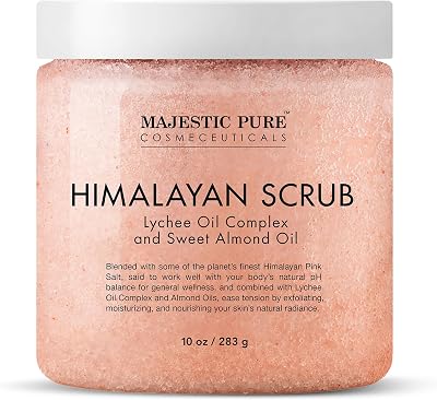 Majestic Pure Himalayan Salt Body Scrub with Lychee Oil 283 g