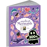Cupkin Mermaid Sticker Book + 8 Coloring Pages | 300+ Mermaid Stickers | The Original Lay-Flat Sticker Book | Spiral Binding | 100% Hand Drawn (No AI) | A Gift for Girls | Under the Sea Activity