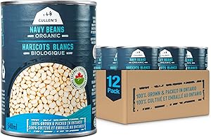 Cullen's Foods Canned Organic Navy Beans. 100% Canadian Grown & Processed. Preservative Free, Non GMO, No Salt. Source of Pla