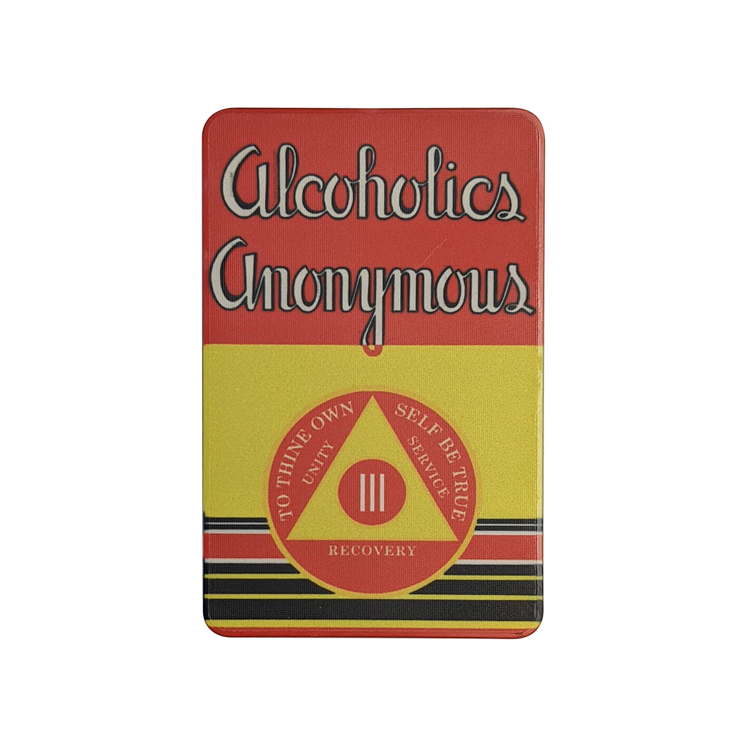 MYRECOVERYSTORE First Editionโ Big Book Alcoholics Anonymous Rectangular AA Sobriety Chip with How It Works (Years 1-50 Offered) Wallet Card Style Recovery Chip (Year 3) โ image 1
