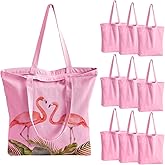 OLSUNOR 10 Pack Canvas Tote Bag with Zipper, Reusable Grocery Bags with Long Handle, DIY Heat Transfer Sublimation Blanks Shopping Bags for Advertising, Birthday, Valentine's Day, Christmas Gift Bags
