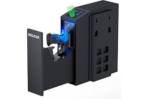 MOLICAR Biometric Gun Safe for Handgun Fingerprint 3 Ways Quick Access Slider Pistol Safe, Mounted Bedside Gun Lock Box for Nightstand, Bed, Desk, Wall, Dresser