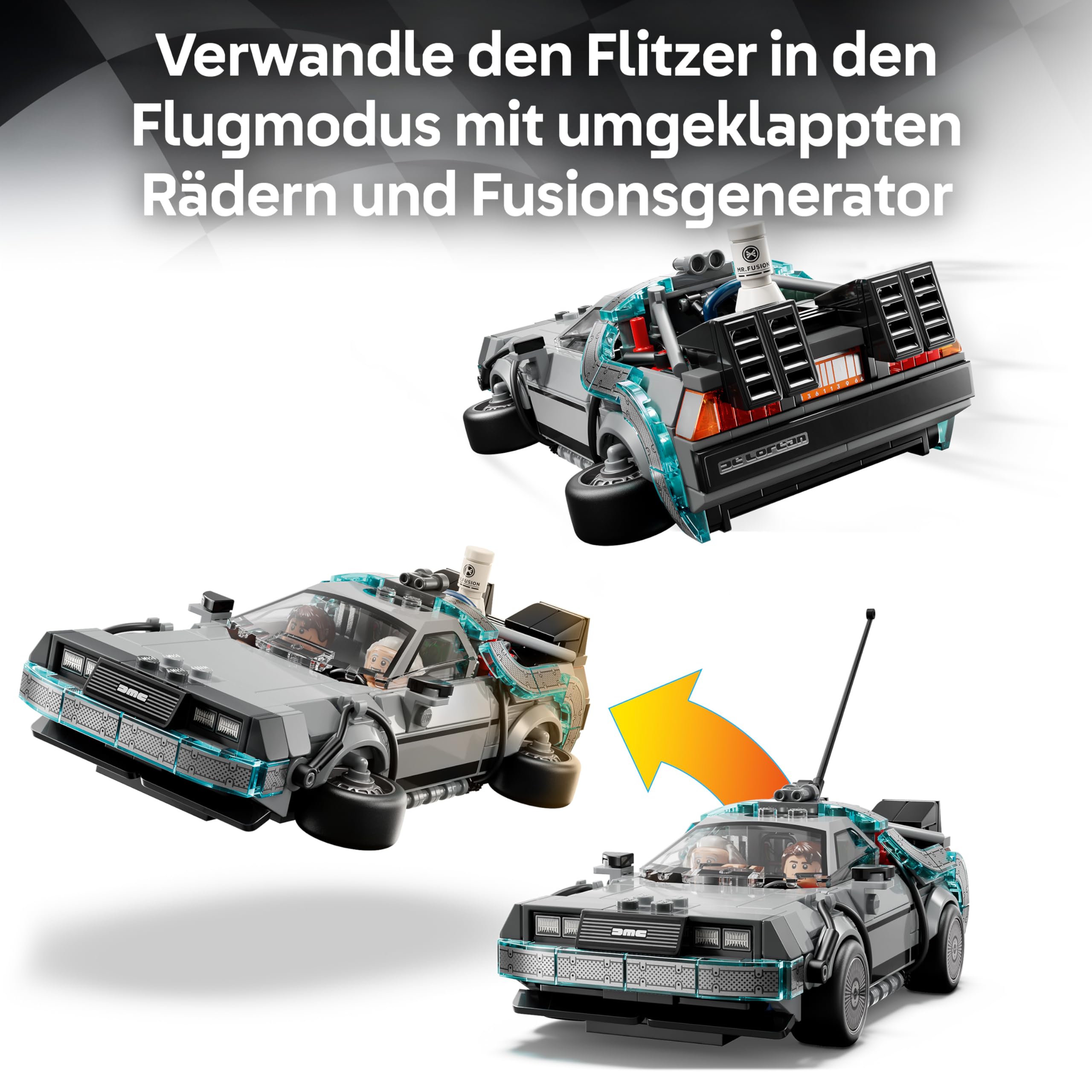 LEGO Speed Champions Zeitmaschine aus Zurück in die Zukunft - Kinder Spielzeug mit Automodell und 2 Minifiguren - Marty McFly und Doc Brown - Kreatives Geschenk für Kinder ab 9 Jahren - 77256 4