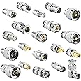 YOTENKO 20pcs BNC Connector Kits BNC to SMA/BNC to BNC/BNC to UHF/BNC to N/BNC to F RF Coax BNC Adapter Male to Female Cable Converter