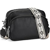 BAIGIO Crossbody Bags for Women Vegan Leather Purses Small Shoulder Handbags with Adjustable Wide Strap