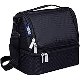 Wildkin Two Compartment Insulated Lunch Bag for Kids – School & Travel Ready - Rip-Stop Black