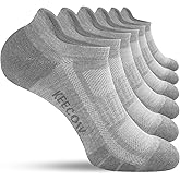 KEECOW Ankle Athletic Running Cushioned Socks for Men & Women No Show Low Cut Sports Cotton Tab Socks 6 Pairs