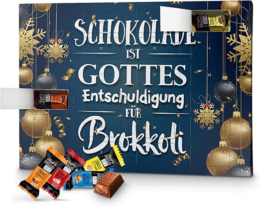 Adventskalender mit Spruch und hochwertiger Lindt Hello