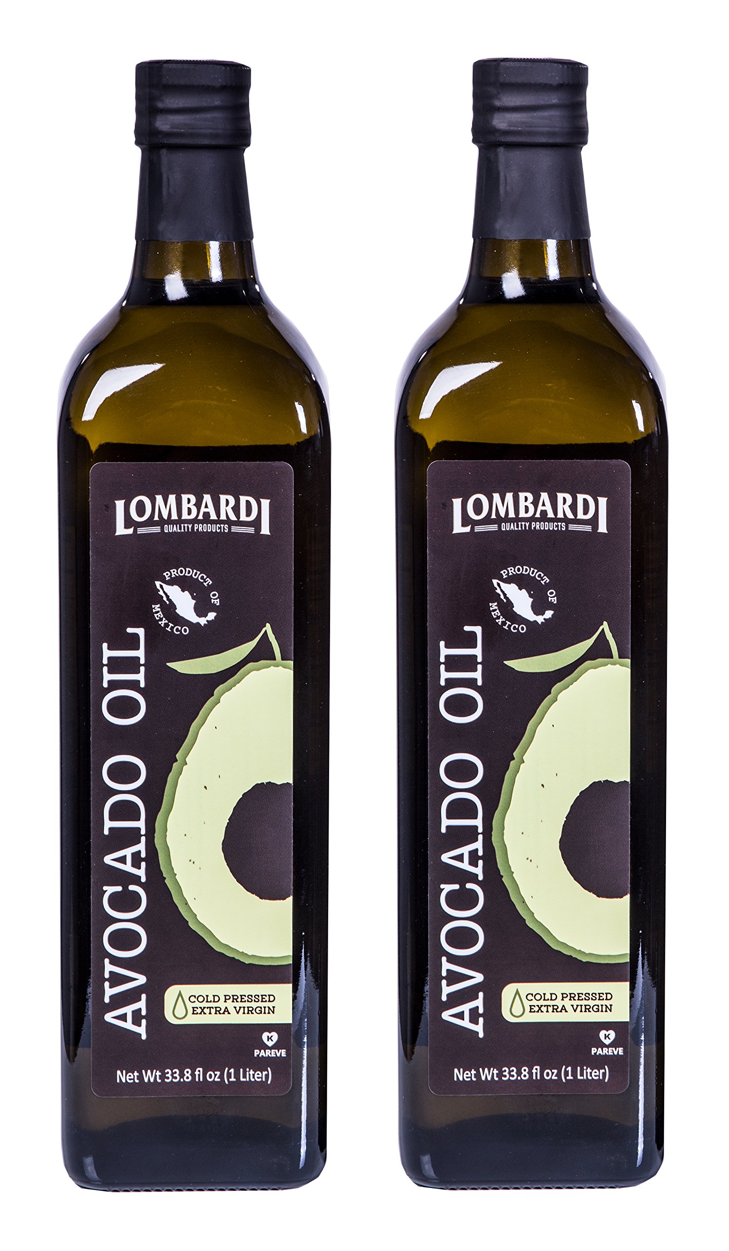 Lombardi Extra Virgin Avocado Oil 2 Pack 67.6 fl oz (2 x 33.8 fl oz) Premium Quality 2 Liters (2