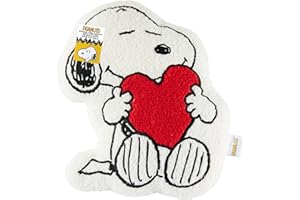 PS INTERNATIONAL Get Trend Peanuts Snoopy Plush Cushion Pillow for Kids, Teens, Adults, Soft Plush Throw Pillow Cute Fluffy Cushion Bedroom Decor Cuddle Plushies Gifts (White Snoopy, L13.6 x W9.8)