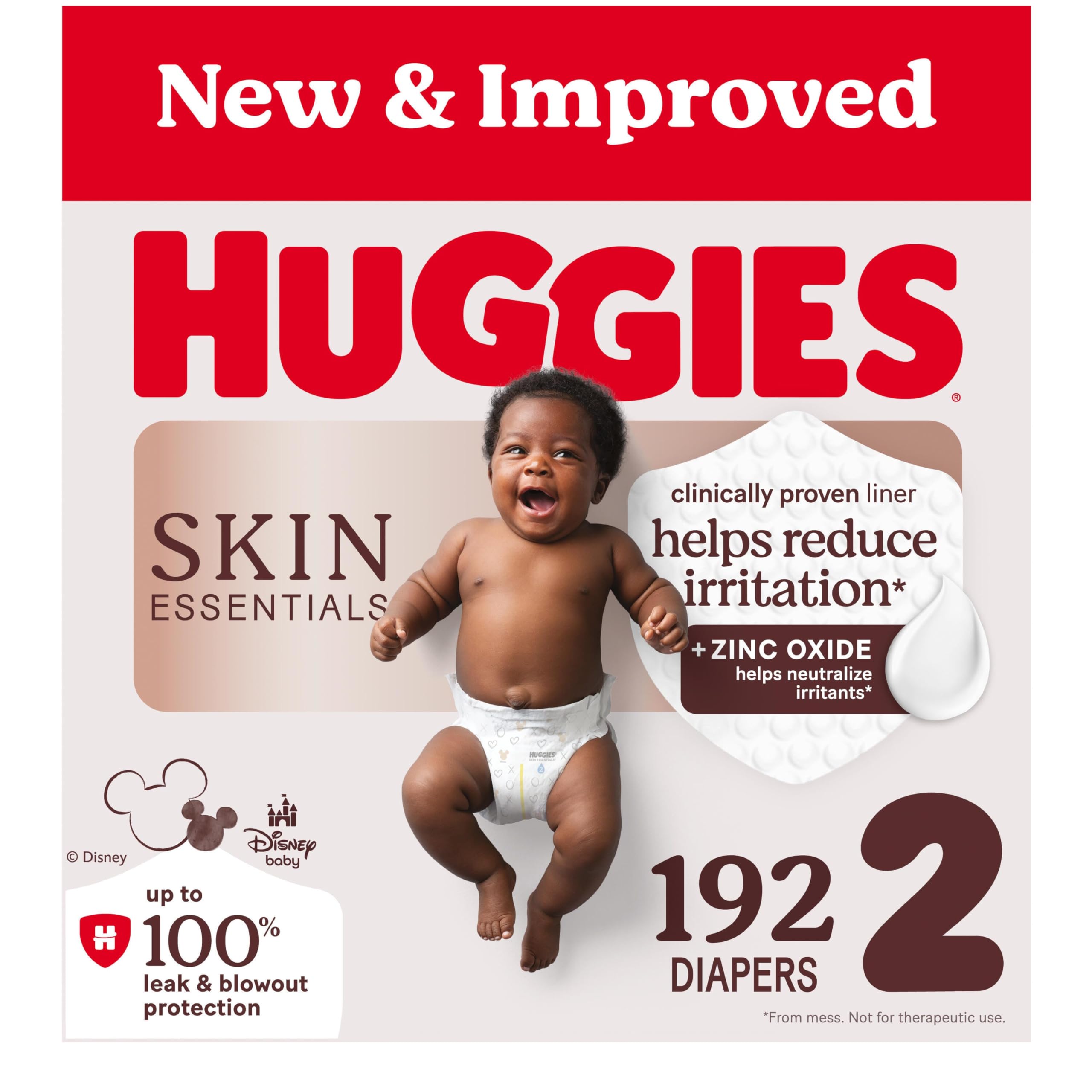 Huggies Skin Essentials Diapers Size 2, 192 Count (3 Packs of 64)