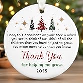 SUCHAGIFT Teacher Ornament - Teacher Christmas Ornaments - Teachers Gifts for Women - Teachers Daycare Provider Christmas Ornaments 2025 for Tree - Teaching Gifts - Ceramic Ornament 2025