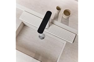 Nookawoo Stone Faucet Mat for Kitchen Sink, Quick Drying Mats, Water Absorbing Guard & Sink Protectors, Diatomite Bathroom Counter Tray, Kitchen Decor Home Accessories - White, Small, 15.8''x4''