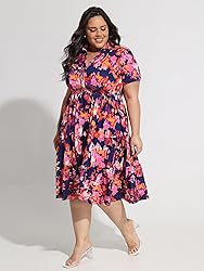 CARCOS Womens Plus Size Dresses 3X Blue Pink Floral