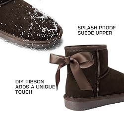 DREAM PAIRS Snow Boots for Women Genuine Suede Faux