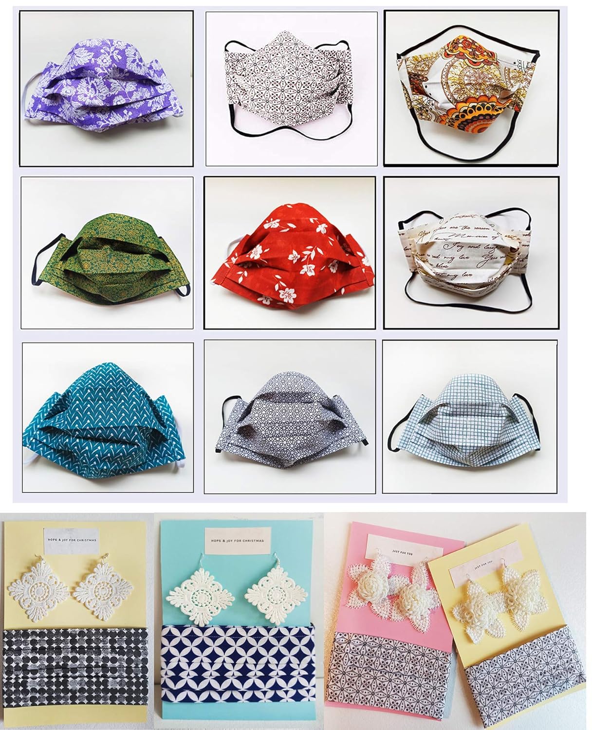 ANTIFOG Face Mask for Glasses Wearers WASHABLE/REUSABLE Mask Tie