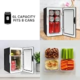 Koolatron Retro Mini Fridge 6L 12V AC/DC Table Top Cooler Warmer Black view 2