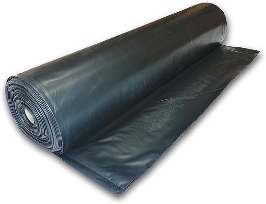 Plastic Poly Sheeting 20 Feet X 100 Feet, True 10 Mil, Black