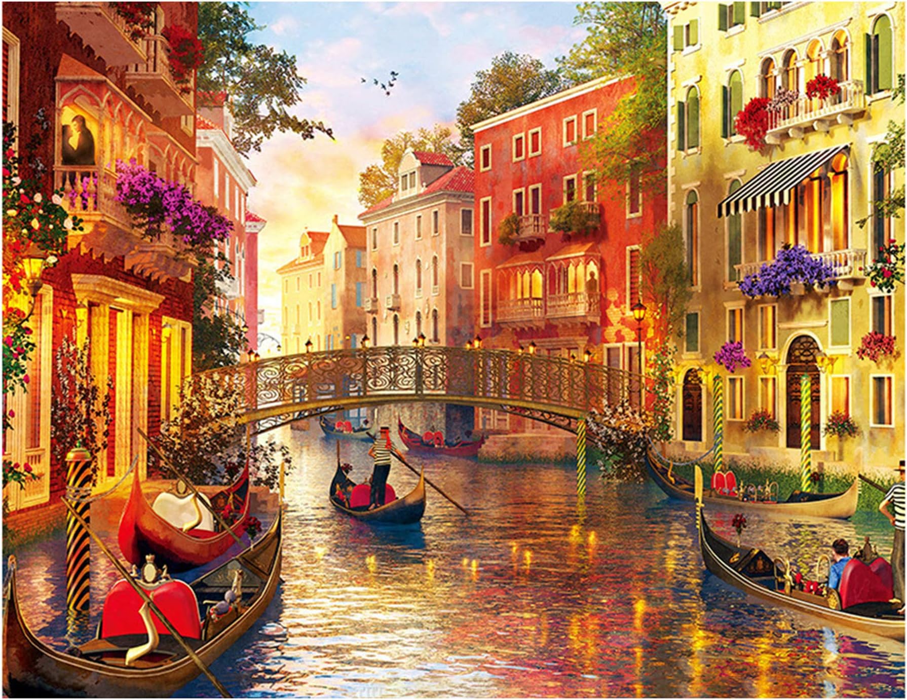 1000 Piece Jigsaw Puzzle for Adults - Water City Venice, Italian Style - Game Interesting Puzzle Toys 70 x 50cm (C)
