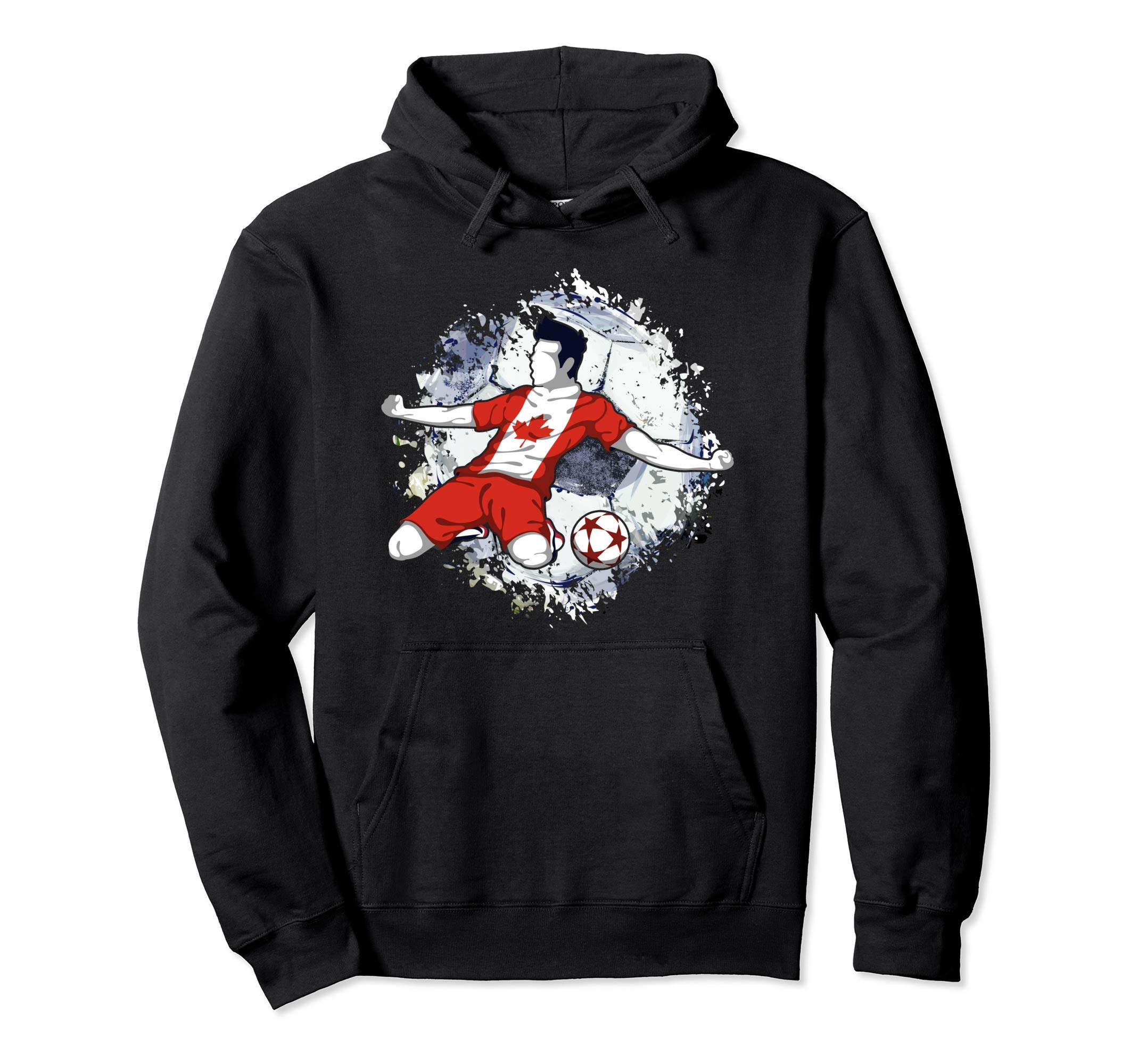 Canada Soccer Canadian National Flag Proud Football Striker Pullover Hoodie