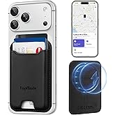 for Magsafe Wallet, Works with Apple Find My, Strongest Magnetic Wallet for iPhone 17/16/15/14/13/12 Series, Leather Magnetic Card Holder with Powerful Magnets, RFID Blocking, Fit 4 Cards, Black