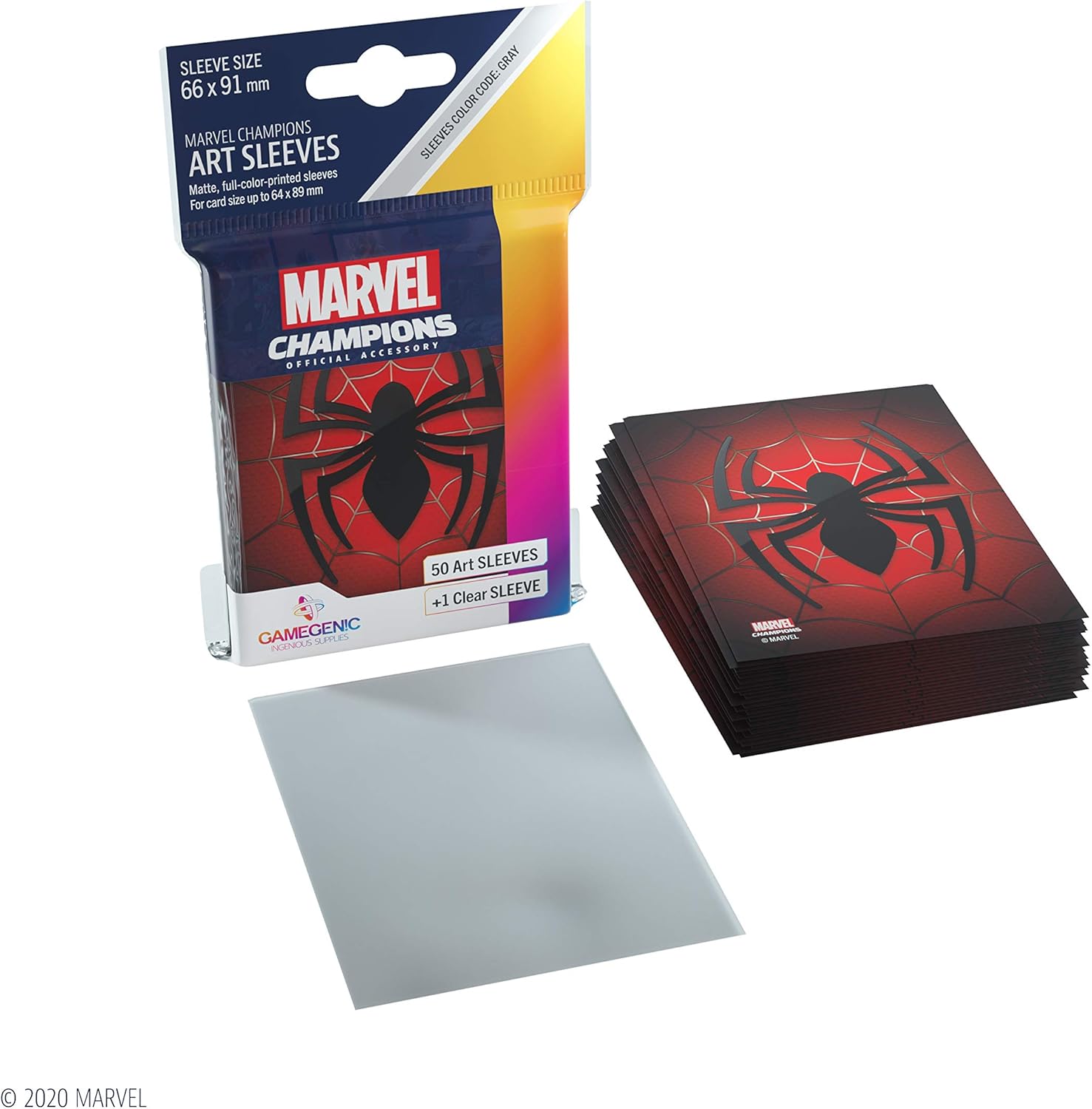 Gamegenic , Fantasy Flight Games - Marvel Champions: Official Art Sleeves: Spider Man - Card Game , 66 x 91mm - Image 4