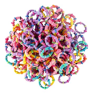 Amazon Com Deoot 100 Pcs 5 Colors Kids Hair Ties No Damage Hair
