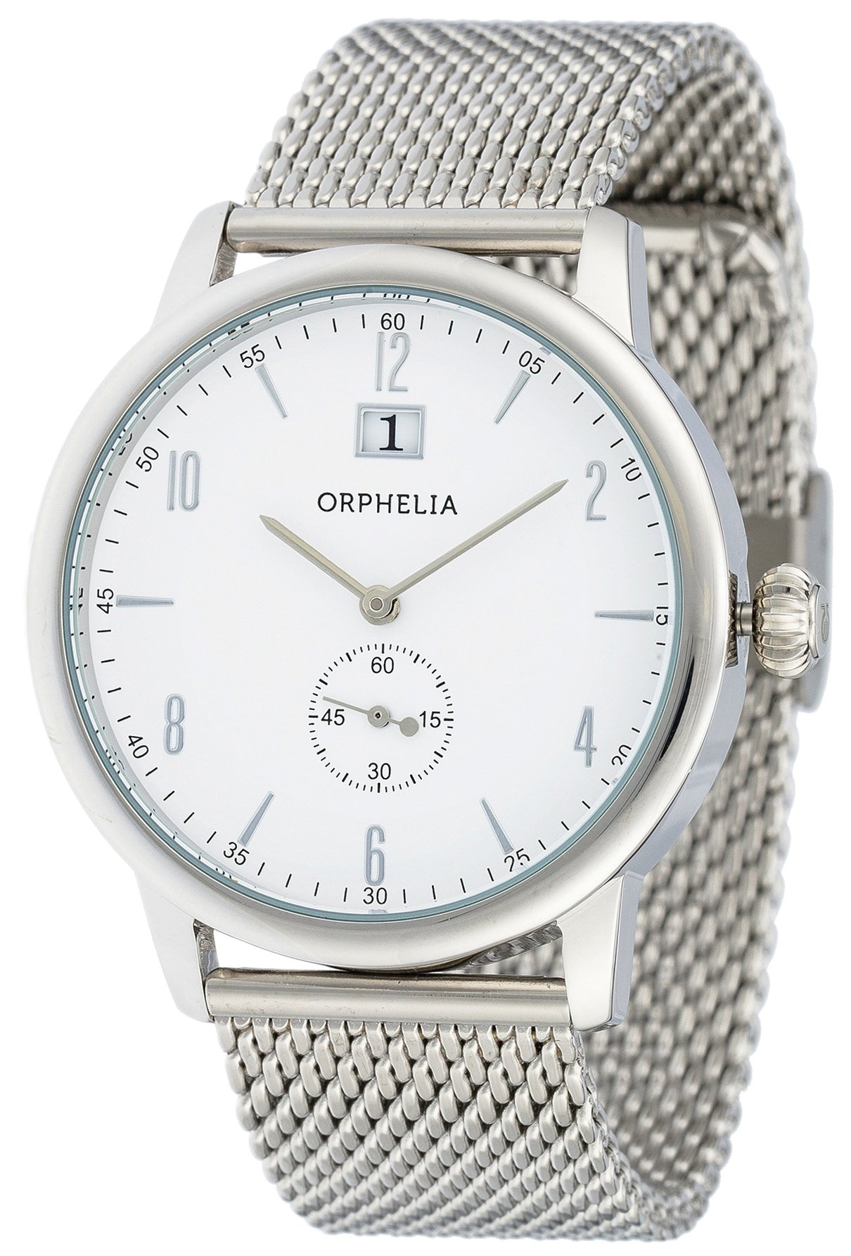 Orphelia Men's Quartz Watch with Black Dial Analogue Display and Silver Stainless Steel