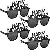 Hdnpea Happy New Year Glasses Pack of 4 – Glitter Party Sunglasses for Adults & Kids 2026 Celebration Supplies